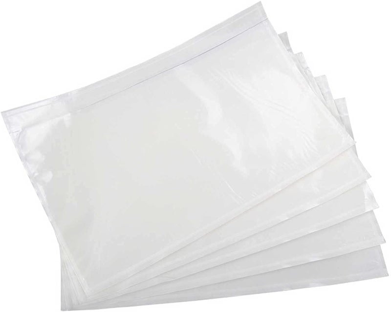 Tapsin 7.5'' x 5.5'' Packing List Pouches, Shipping Label Envelopes Clear Adhesive Top Loading Packing List - 500 Packs - Image 1